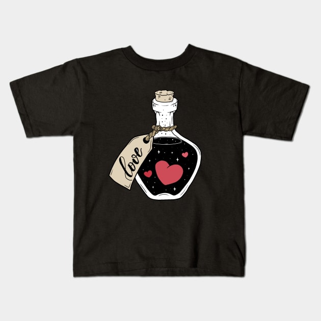 Love in a bottle Kids T-Shirt by valentinahramov